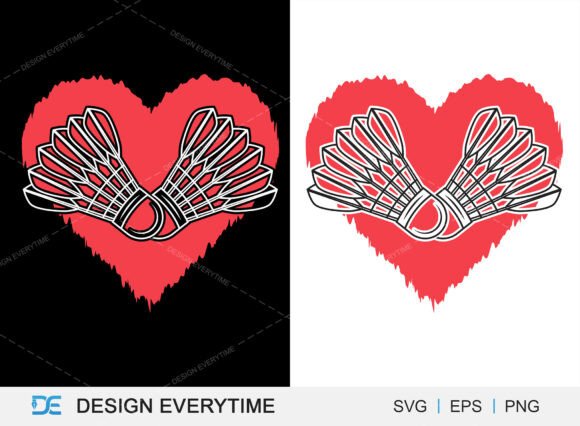 Badminton Cork with Heart Shape SVG