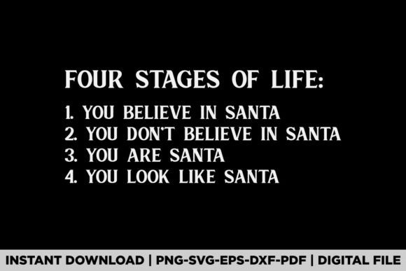 Four Stages of Life Santa Christmas Graphics