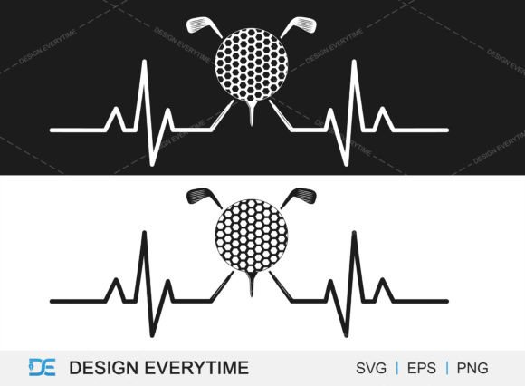 Golf with Pulse SVG Graphics for T-Shirt Designs