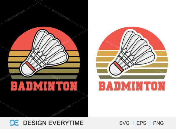 I Love Badminton Typography Design
