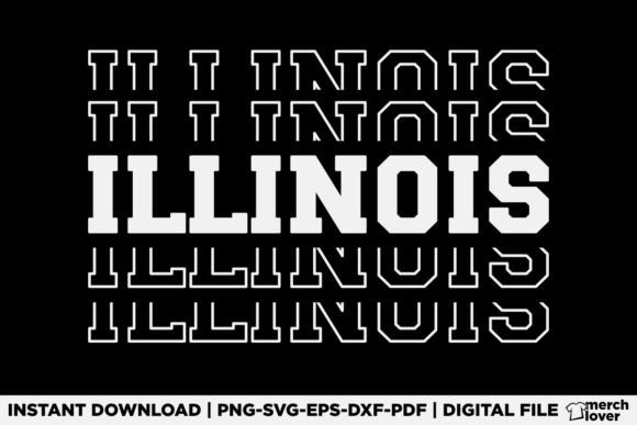 Patriotic USA State Illinois T-Shirt Graphics