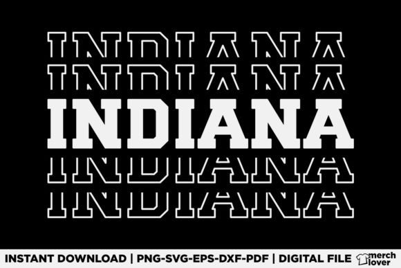 Patriotic USA State Indiana T-Shirt Graphics