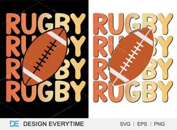 Rugby Typography SVG Design Graphics