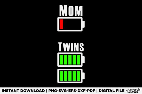 Tired Twin Mom Low Battery Charge Shirt