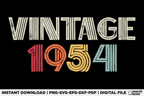 Vintage 1954 Birthday T-Shirt Graphics
